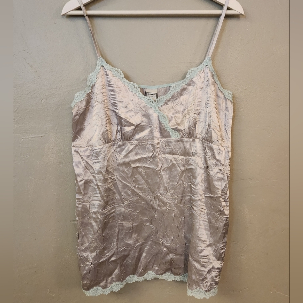 Vintage 1990s Satin Lace Trimmed Camisole by Old Navy
